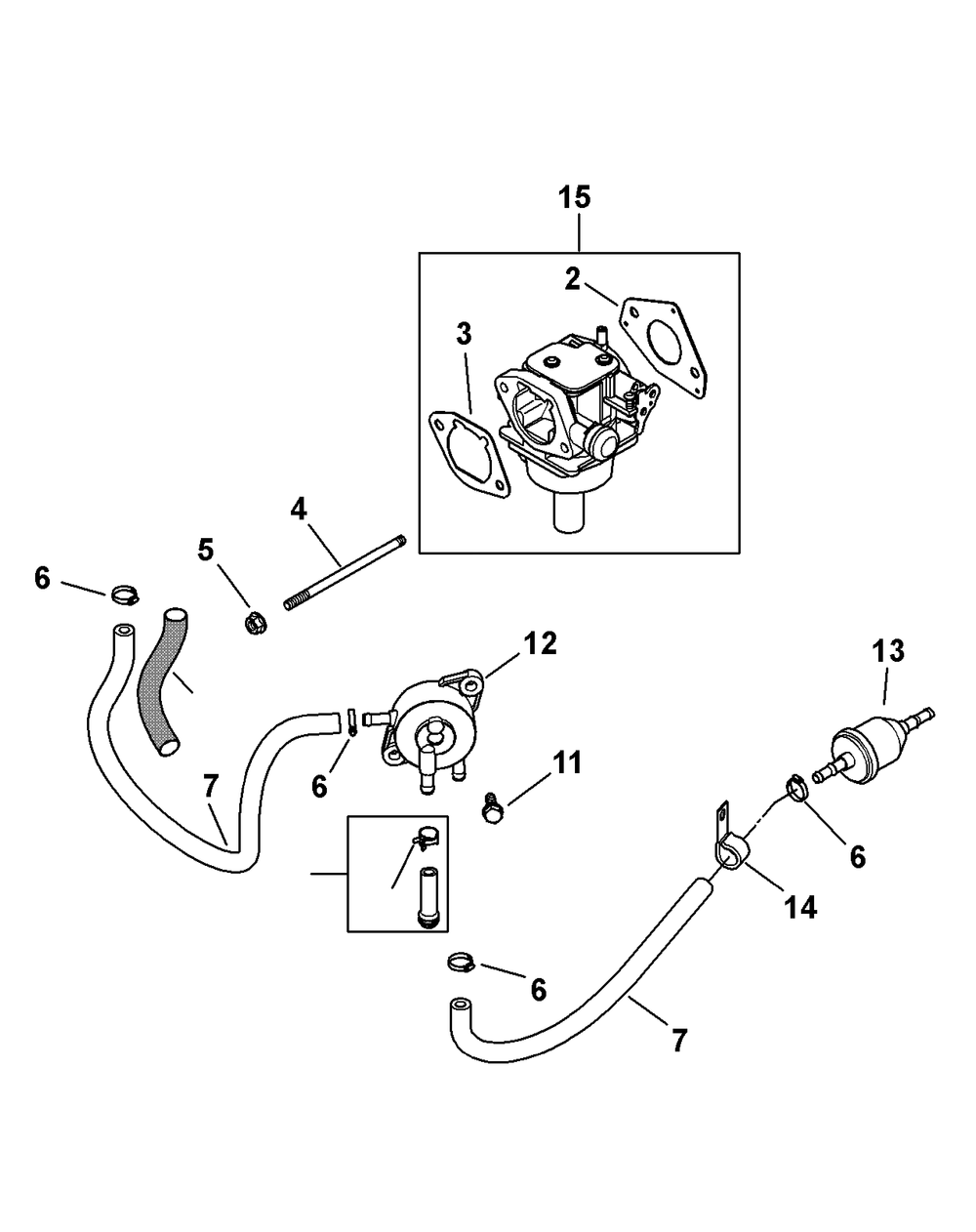 Kohler Sv710-0035 Fuel System Diagram and Parts List for Z-FORCE44 17AE3AGF-17AE3AGF010 Cub Cadet Lawn Tractor